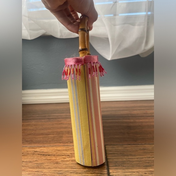 Vintage🎀Cigar Bag❗️Cigar box purse beaded bag Wooden bag top handle purse - Picture 9 of 11